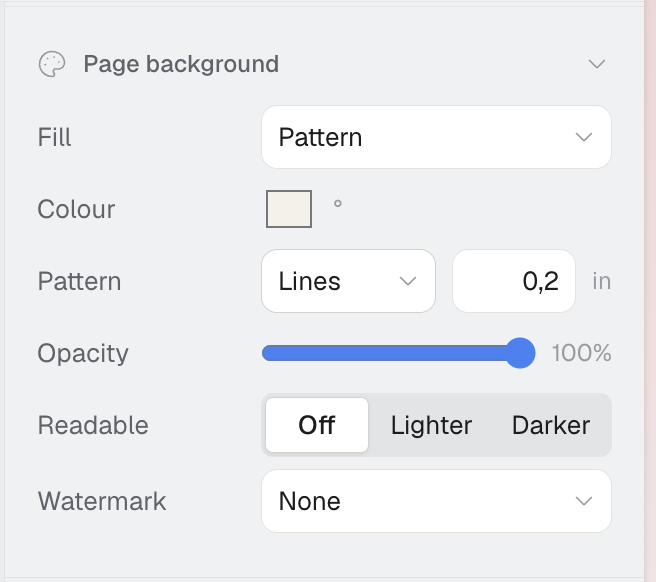 Page backgrounds