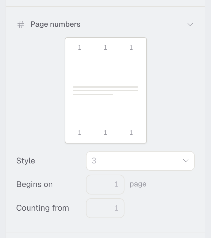 Page numbers